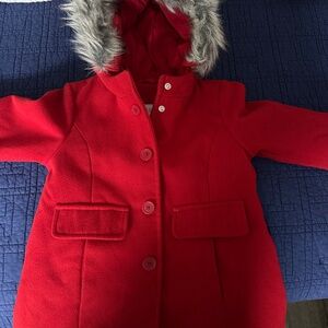 Girls Cat and Jack Red Coat Size 5T